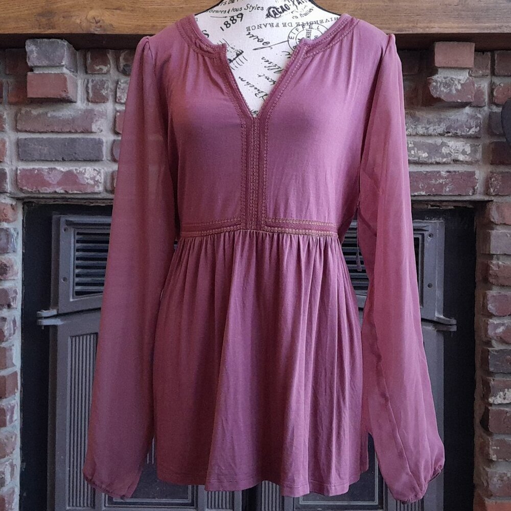 Torrid Ginger Baby Doll Blouse NWT